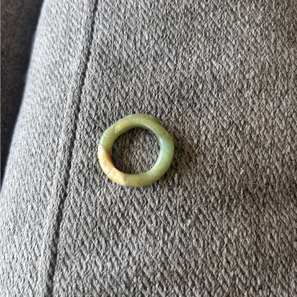 Grade A Green Jadeite Snake Ring -9 - Picture 3 of 6